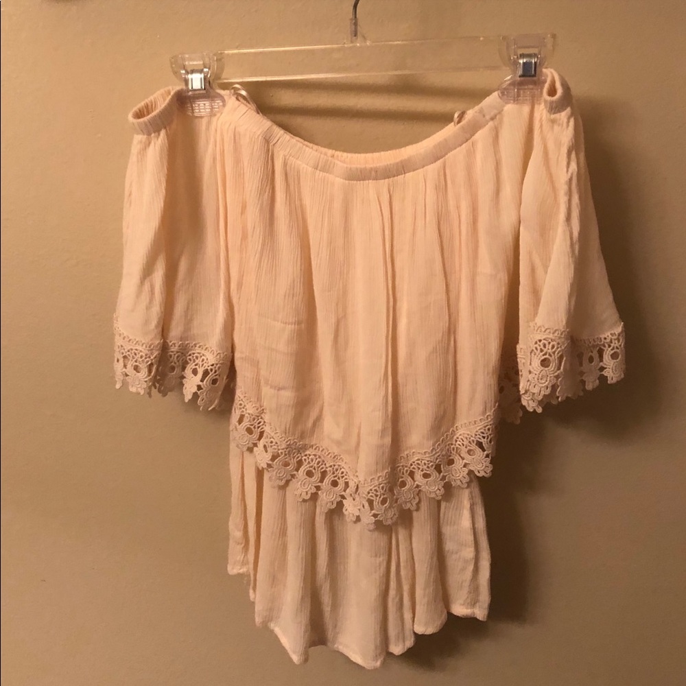 Off the Shoulder Trace of Lace Top